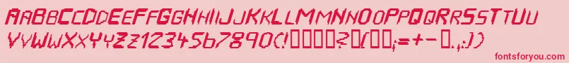 HousepipesItalic Font – Red Fonts on Pink Background