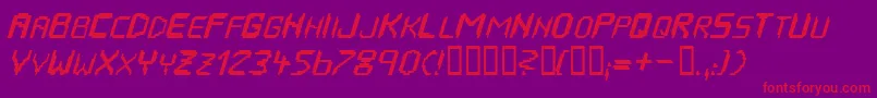 HousepipesItalic Font – Red Fonts on Purple Background