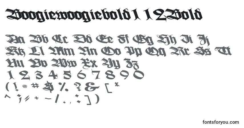 Schriftart Boogiewoogiebold112Bold – Alphabet, Zahlen, spezielle Symbole