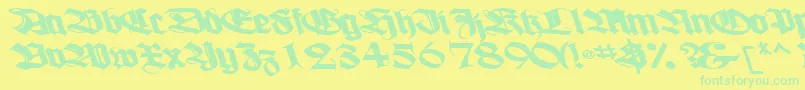 Boogiewoogiebold112Bold-Schriftart – Grüne Schriften auf gelbem Hintergrund
