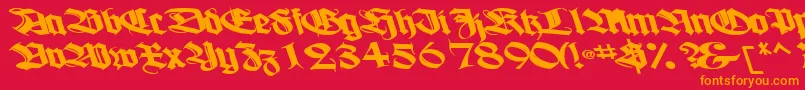 フォントBoogiewoogiebold112Bold – 赤い背景にオレンジの文字