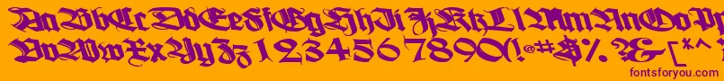 Boogiewoogiebold112Bold Font – Purple Fonts on Orange Background