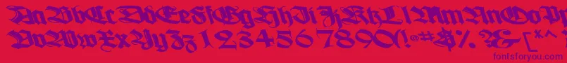 フォントBoogiewoogiebold112Bold – 赤い背景に紫のフォント