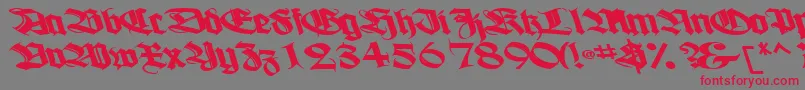 Boogiewoogiebold112Bold-Schriftart – Rote Schriften auf grauem Hintergrund