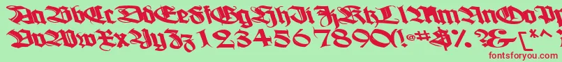 Boogiewoogiebold112Bold-Schriftart – Rote Schriften auf grünem Hintergrund