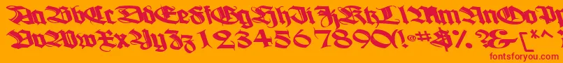 Boogiewoogiebold112Bold Font – Red Fonts on Orange Background