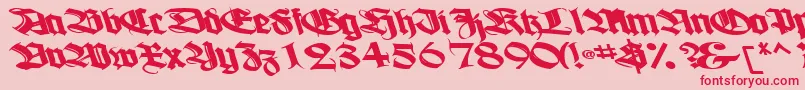 Boogiewoogiebold112Bold Font – Red Fonts on Pink Background