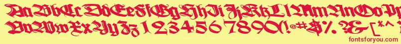 Boogiewoogiebold112Bold Font – Red Fonts on Yellow Background