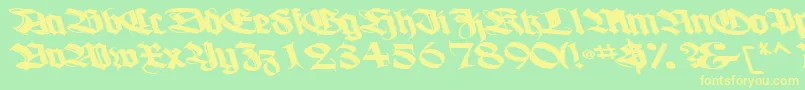 Boogiewoogiebold112Bold Font – Yellow Fonts on Green Background