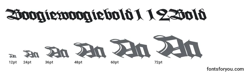 Размеры шрифта Boogiewoogiebold112Bold