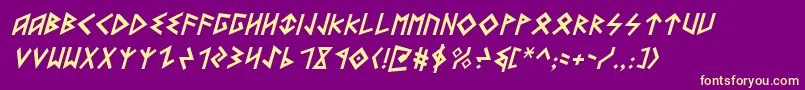 Heoroti Font – Yellow Fonts on Purple Background