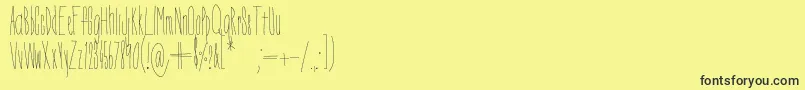 Czcionka DorothyMiranda – czarne czcionki na żółtym tle