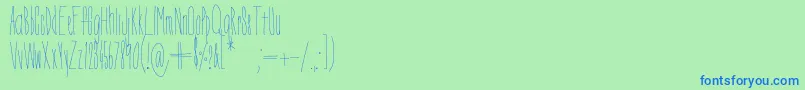 Czcionka DorothyMiranda – niebieskie czcionki na zielonym tle