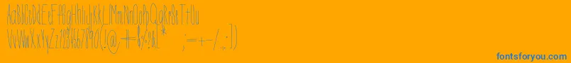 フォントDorothyMiranda – オレンジの背景に青い文字