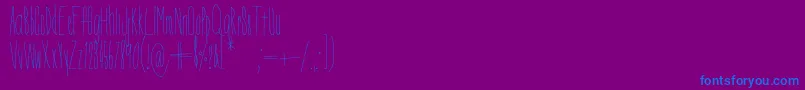 DorothyMiranda-fontti – siniset fontit violetilla taustalla