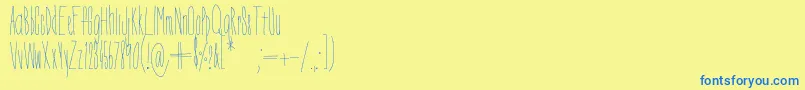 DorothyMiranda Font – Blue Fonts on Yellow Background