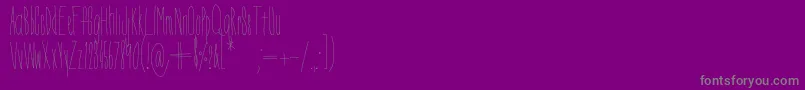 DorothyMiranda-fontti – harmaat kirjasimet violetilla taustalla