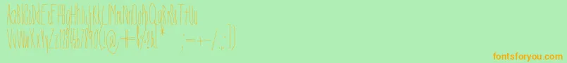 Czcionka DorothyMiranda – pomarańczowe czcionki na zielonym tle