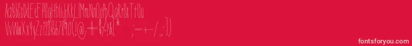 フォントDorothyMiranda – 赤い背景にピンクのフォント