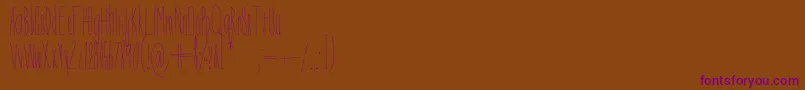 Czcionka DorothyMiranda – fioletowe czcionki na brązowym tle
