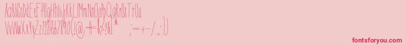フォントDorothyMiranda – ピンクの背景に赤い文字