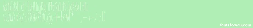 Czcionka DorothyMiranda – białe czcionki na zielonym tle