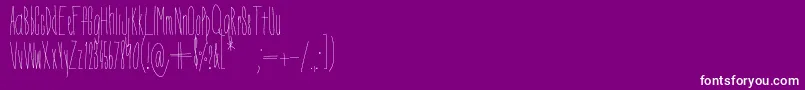 Fonte DorothyMiranda – fontes brancas em um fundo violeta