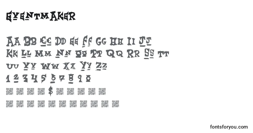 A fonte Eventmaker – alfabeto, números, caracteres especiais