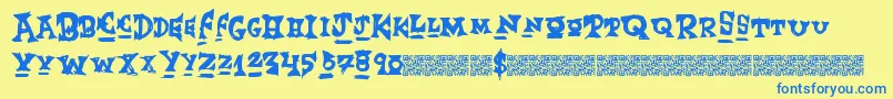 Eventmaker Font – Blue Fonts on Yellow Background
