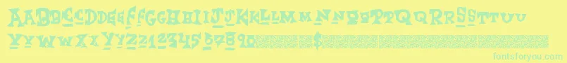 Eventmaker Font – Green Fonts on Yellow Background