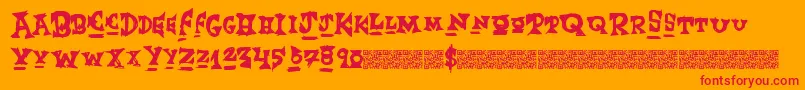 Eventmaker Font – Red Fonts on Orange Background