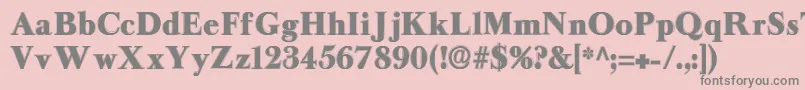 フォントLongislandcontour – ピンクの背景に灰色の文字