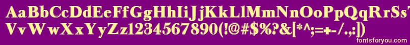 Longislandcontour-Schriftart – Gelbe Schriften auf violettem Hintergrund