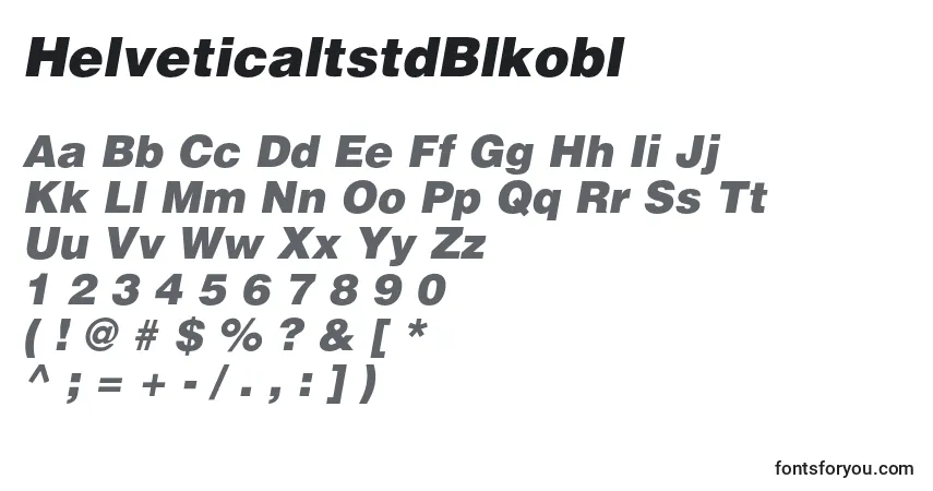 Шрифт HelveticaltstdBlkobl – алфавит, цифры, специальные символы