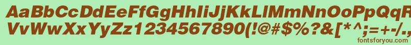 HelveticaltstdBlkobl Font – Brown Fonts on Green Background