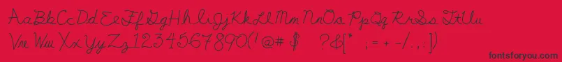 MyFirstF Font – Black Fonts on Red Background