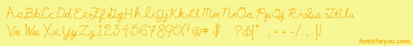 MyFirstF Font – Orange Fonts on Yellow Background