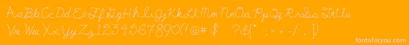 フォントMyFirstF – オレンジの背景にピンクのフォント