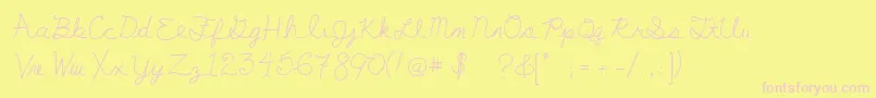 MyFirstF-Schriftart – Rosa Schriften auf gelbem Hintergrund