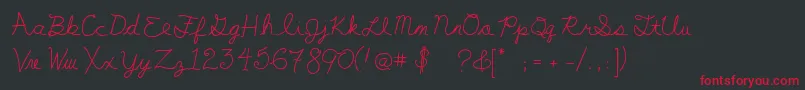 MyFirstF Font – Red Fonts on Black Background