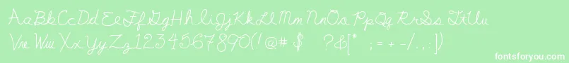 MyFirstF Font – White Fonts on Green Background