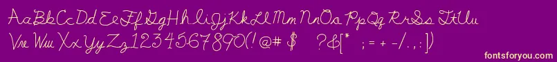 MyFirstF Font – Yellow Fonts on Purple Background