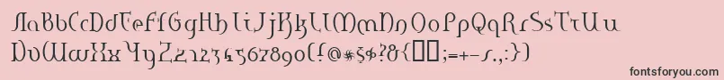 フォントHaneRegularE. – ピンクの背景に黒い文字