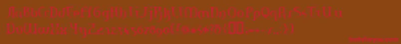 HaneRegularE. Font – Red Fonts on Brown Background