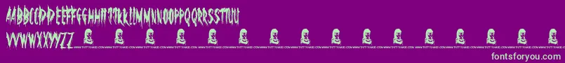 fuente TheOthersAreHere – Fuentes Verdes Sobre Fondo Morado