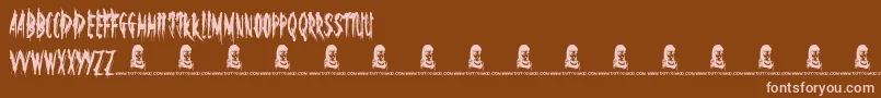 TheOthersAreHere Font – Pink Fonts on Brown Background