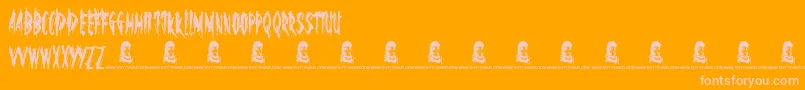 TheOthersAreHere Font – Pink Fonts on Orange Background