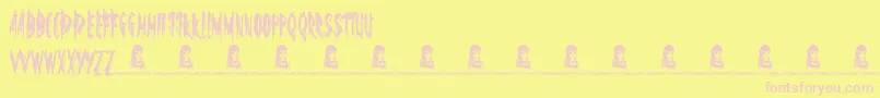 TheOthersAreHere Font – Pink Fonts on Yellow Background