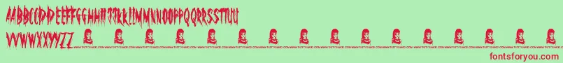 TheOthersAreHere Font – Red Fonts on Green Background