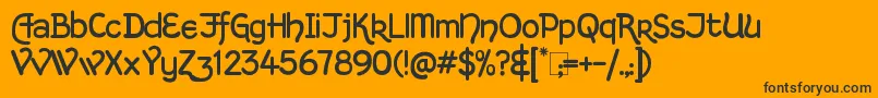 KingthingsHandLight Font – Black Fonts on Orange Background